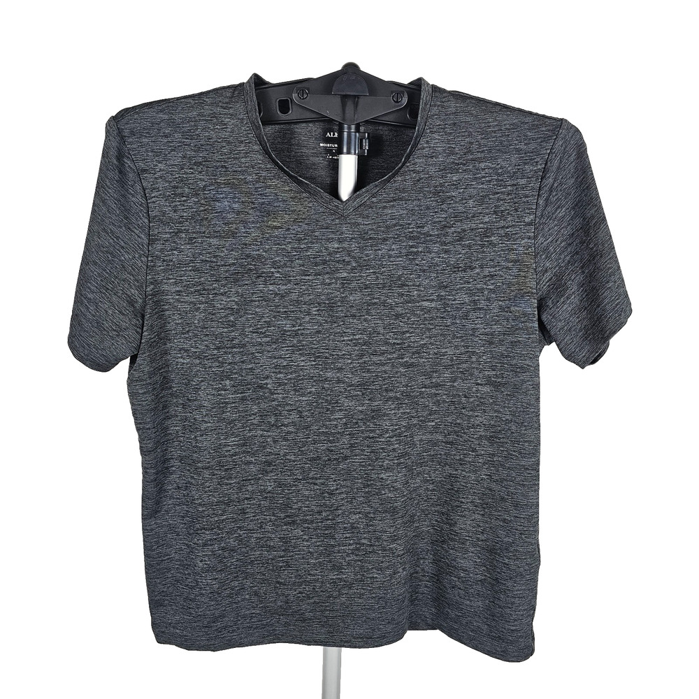 Alfani Moisture Wicking V-Neck T-Shirt Heather Gray Size Small